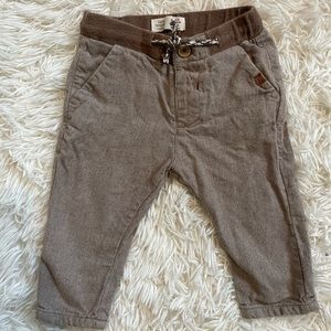 Zara baby boy brown twill pants size 6-9months
